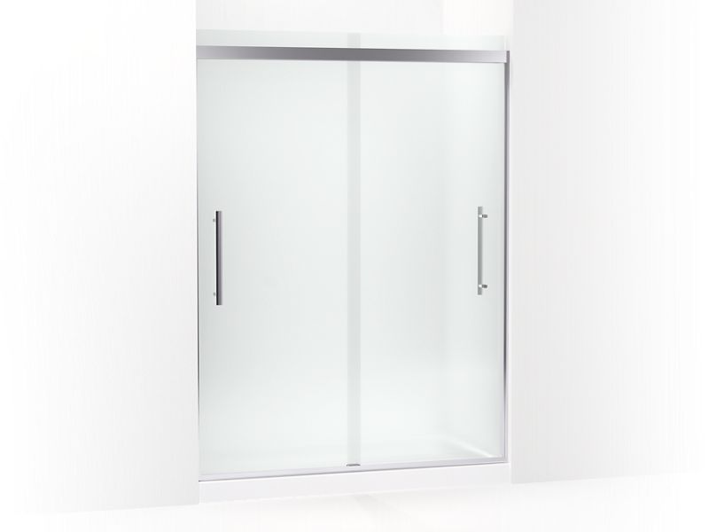 KOHLER 706533-8D3-SHP Prim Frameless Sliding Shower Door in Crystal Clear glass with Bright Polished Silver frame