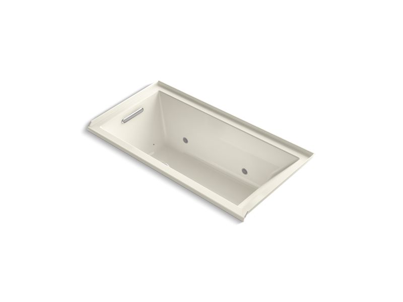 KOHLER K-1167-GVCLW-96 Underscore Rectangle 60" x 30" alcove VibrAcoustic + BubbleMassage(TM) Air Bath with Bask(TM) heated surface, chromatherapy and left hand drain