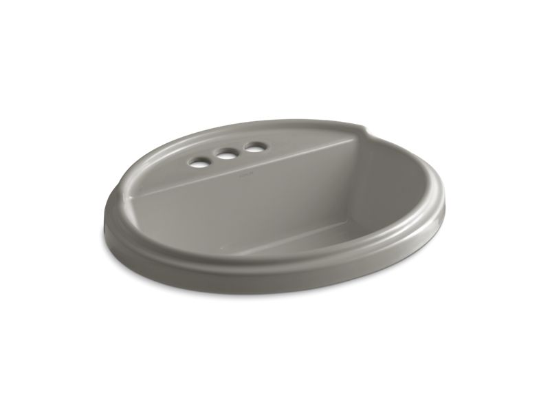 KOHLER K-2992-4-K4 Tresham Oval Drop-in bathroom sink with 4" centerset faucet holes