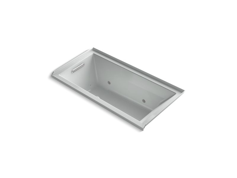 KOHLER K-1167-GCRLW-95 Underscore Rectangle 60" x 30" alcove BubbleMassage(TM) Air Bath with Bask heated surface, chromatherapy and left-hand drain