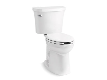 KOHLER 25077-SS-0 Kingston Comfort Height Two-Piece Elongated 1.28 Gpf Chair Height Toilet With Antimicrobial Finish in White