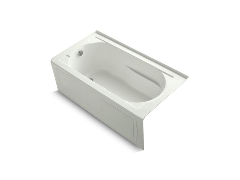KOHLER 1357-GHLAW-NY Devonshire 60" X 32" Heated Bubblemassage Air Bath With Bask, Alcove, Left Drain in Dune