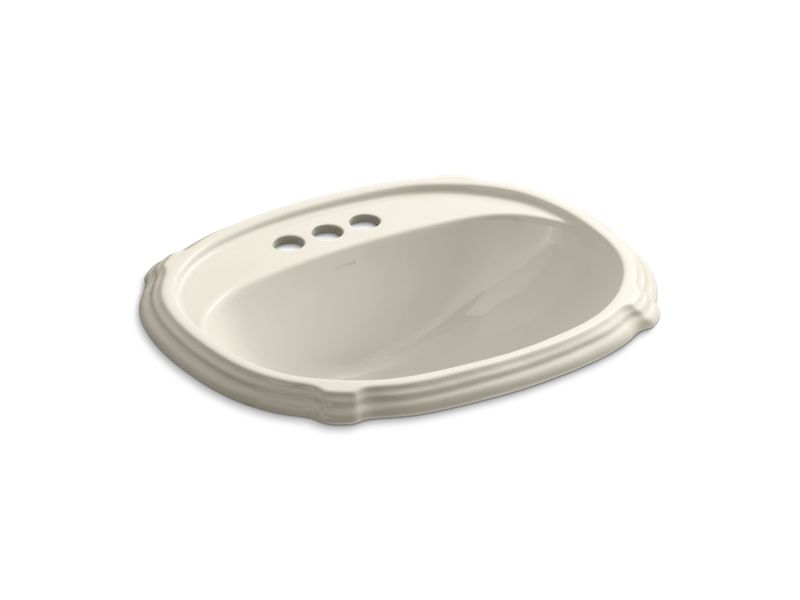 KOHLER K-2189-4-47 Portrait Drop-in bathroom sink with 4" centerset faucet holes