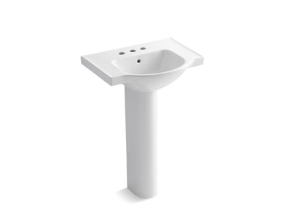 KOHLER 5266-4 Veer 24" pedestal bathroom sink with 4" centerset faucet holes