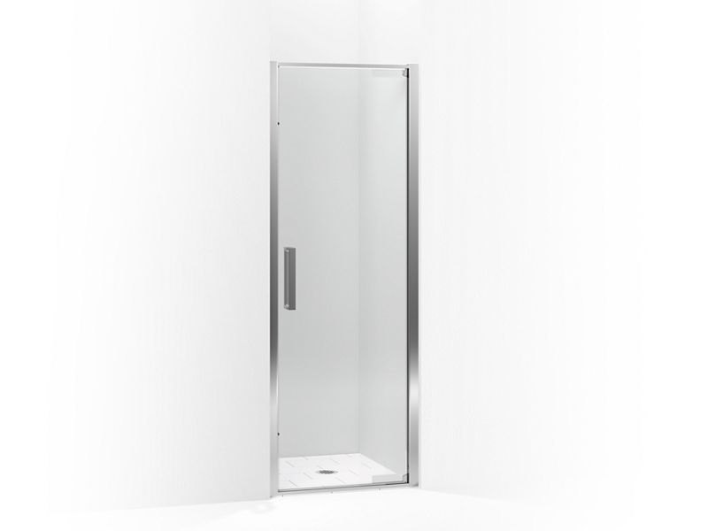 KOHLER 706075-L-SHP Torsion Pivot Shower Door, 76-3/4"H X 30"W With 5/16" Thick Crystal Clear Glass in Bright Polished Silver