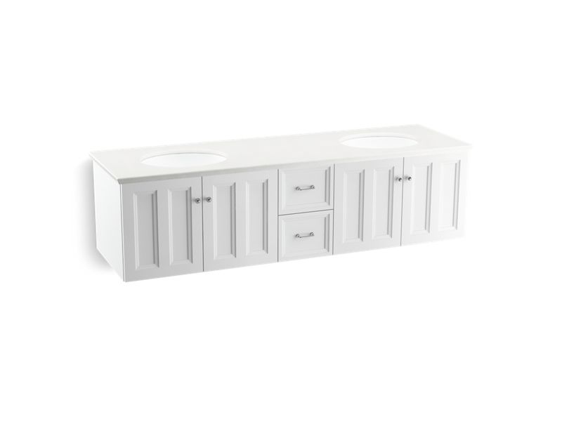 KOHLER K-99525-1WA Damask 72" wall-hung bathroom vanity cabinet with 4 doors and 2 drawers