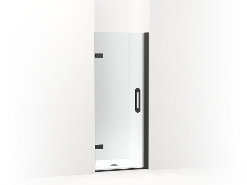 KOHLER 27577-10L-BL Components 27-5/8"?Çô28-3/8" W X 71-1/2" Frameless Pivot Shower Door With 3/8" Crystal Clear Glass And Back-To-Back Vertical Door Pulls in Matte Black