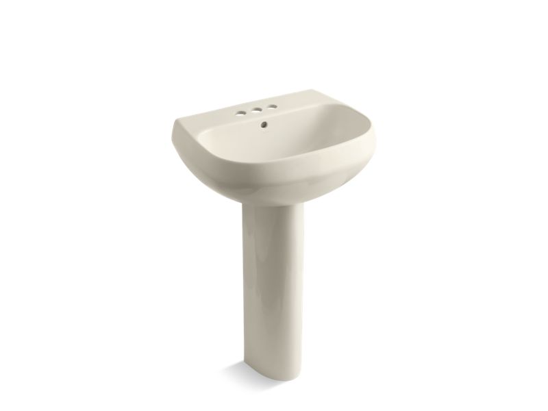 KOHLER K-2293-4 Wellworth Pedestal bathroom sink with 4" centerset faucet holes