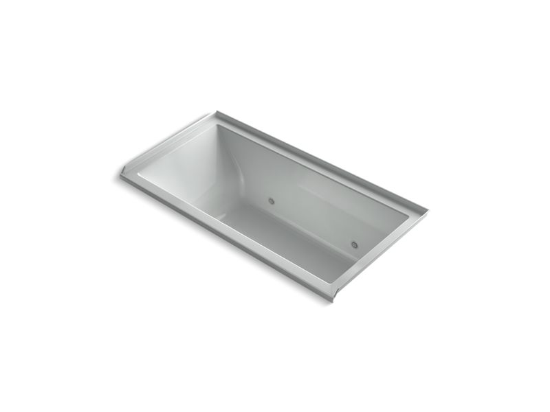 KOHLER K-1167-GVCRW-95 Underscore Rectangle 60" x 30" alcove VibrAcoustic + BubbleMassage(TM) Air Bath with Bask(TM) heated surface, chromatherapy and right hand drain