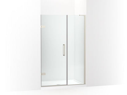 KOHLER 27604-10L-BNK Composed 45-1/4"?Çô46" W X 71-1/2" H Frameless Pivot Shower Door With 3/8" Crystal Clear Glass And Back-To-Back Vertical Door Pulls in Anodized Brushed Nickel