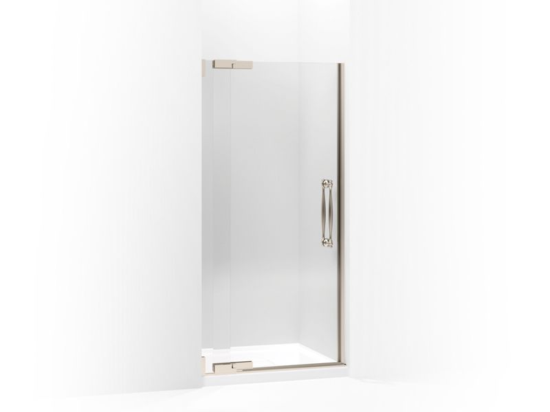 KOHLER 705737-L-ABV Finial Pivot Shower Door, 72-1/4" H X 33-1/4 - 35-3/4" W, With 1/2" Thick Crystal Clear Glass in Anodized Brushed Bronze