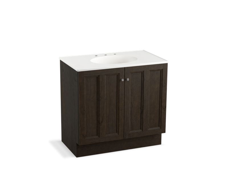 KOHLER K-99518-TK-1WC Damask 36" bathroom vanity cabinet with toe kick and 2 doors