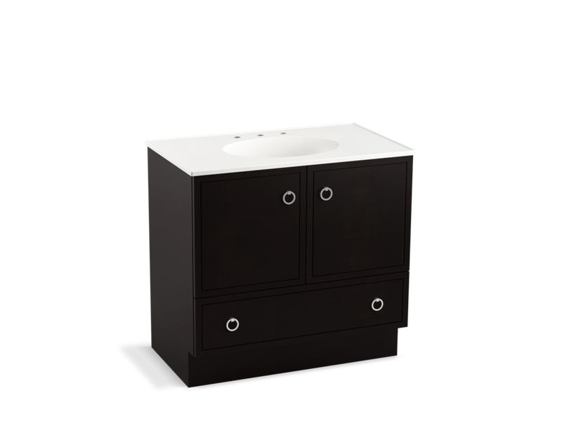 KOHLER K-99506-TK-1WU Jacquard 36" bathroom vanity cabinet with toe kick, 2 doors and 1 drawer