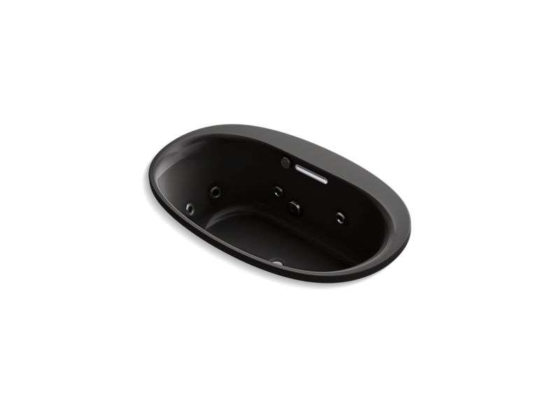 KOHLER K-5714-H2-7 Underscore Oval 60" x 36" drop-in whirlpool with heater without jet trim