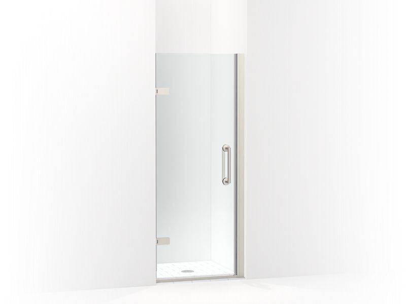 KOHLER 27577-10L-BNK Components 27-5/8"?Çô28-3/8" W X 71-1/2" Frameless Pivot Shower Door With 3/8" Crystal Clear Glass And Back-To-Back Vertical Door Pulls in Anodized Brushed Nickel