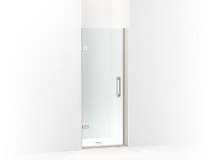 KOHLER 27577-10L-BNK Components 27-5/8"?Çô28-3/8" W X 71-1/2" Frameless Pivot Shower Door With 3/8" Crystal Clear Glass And Back-To-Back Vertical Door Pulls in Anodized Brushed Nickel