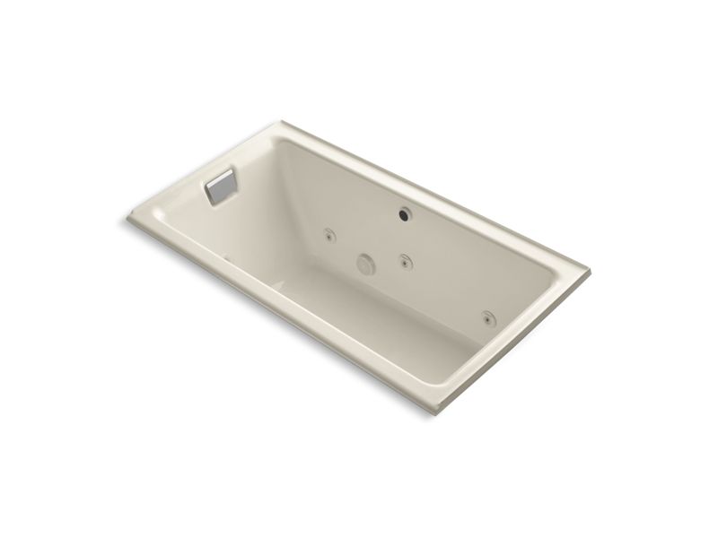 KOHLER K-856-LH-47 Tea-for-Two 66" x 36" alcove whirlpool with left-hand drain and heater without trim