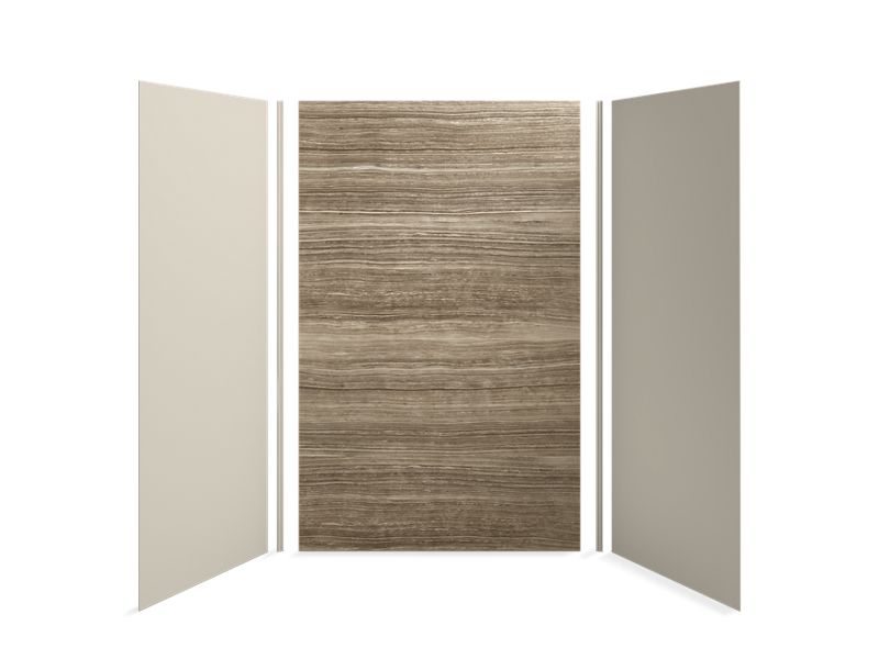 KOHLER 97617-9G9 Choreograph 60" X 42" X 96" Shower Wall Kit in VeinCut Sandbar with Sandbar accents