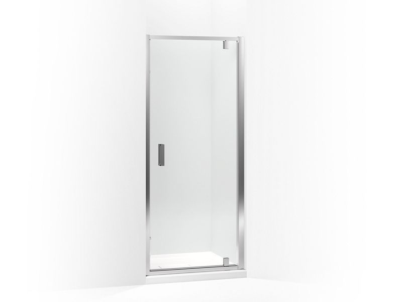 KOHLER 706141-L-SHP Aerie Pivot Shower Door, 74-4/5"H X 36"W With 5/16" Thick Crystal Clear Glass in Bright Polished Silver