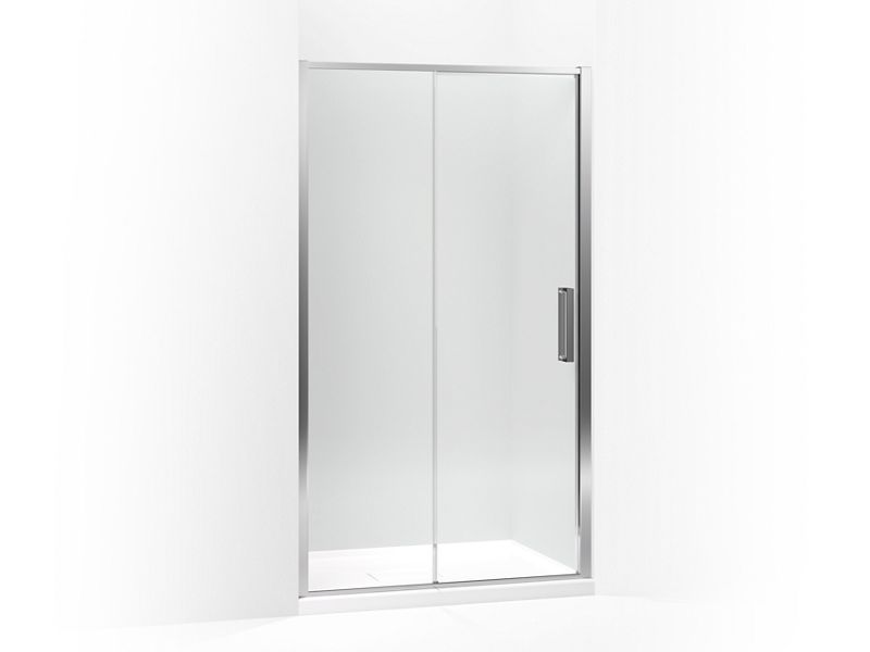 KOHLER 706102-L-SHP Torsion Frameless Sliding Shower Door, 76-7/8"H X 48"W, Left-Hand Door in Bright Polished Silver