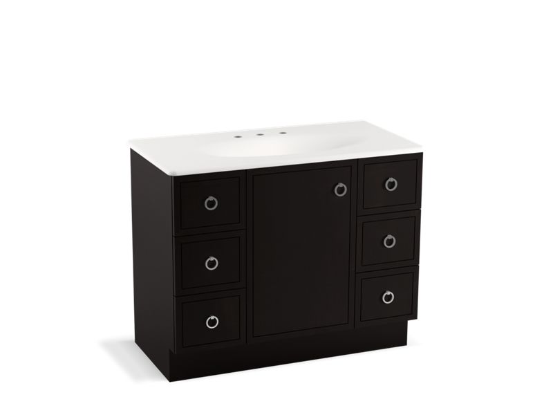 KOHLER K-99564-TK-1WU Jacquard 42" bathroom vanity cabinet with toe kick, 1 door and 6 drawers