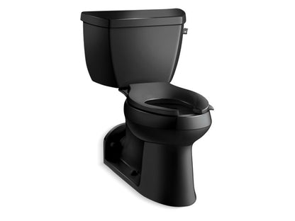 KOHLER 3578-RA-7 Barrington Comfort Height Two-Piece Elongated Chair Height Toilet With Concealed Trapway in Black