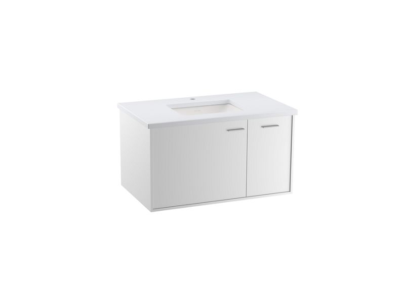 KOHLER K-CM99543-BD1 Jute 36" wall-hung bathroom vanity cabinet with sink and quartz top