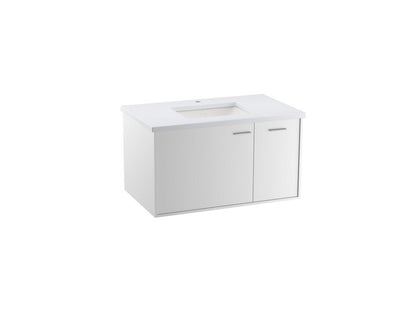 KOHLER K-CM99543-BD1 Jute 36" wall-hung bathroom vanity cabinet with sink and quartz top