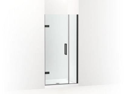 KOHLER 27588-10L-BL Composed 33-5/8"?Çô34-3/8" W X 71-1/2" H Frameless Pivot Shower Door With 3/8" Crystal Clear Glass And Back-To-Back Vertical Door Pulls in Matte Black