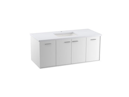 KOHLER K-CM99544-BD1 Jute 48" wall-hung bathroom vanity cabinet with sink and quartz top