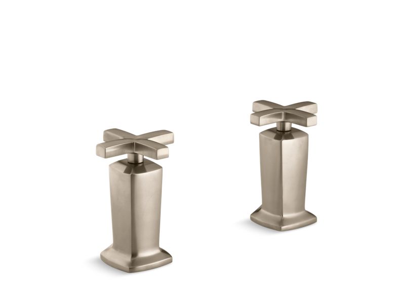 KOHLER T16248-3-BV Margaux Valve Trim With Cross Handles For Deck-Mount High-Flow Bath Valve, Requires Valve in Vibrant Brushed Bronze