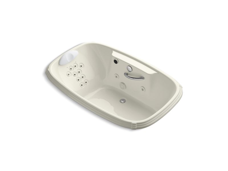 KOHLER K-1457-RM-96 Portrait 67" x 42" drop-in whirlpool with heater, grip rail drillings, right-hand pump and massage experience