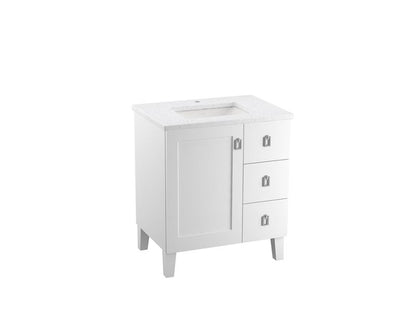 KOHLER K-CM99530-BD1 Poplin 30" bathroom vanity cabinet with sink and quartz top