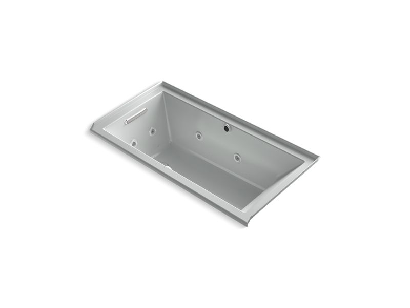 KOHLER K-1167-XH2GL-95 Underscore Rectangle 60" x 30" alcove whirlpool + BubbleMassage(TM) Air Bath with integral flange and left-hand drain