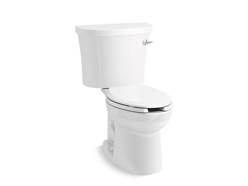 KOHLER 25087-RA-0 Kingston Two-Piece Elongated 1.28 Gpf Toilet With Right-Hand Trip Lever in White
