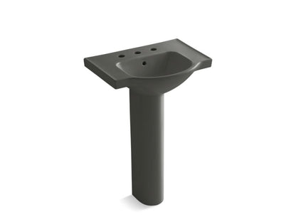 KOHLER 5266-8 Veer 24" pedestal bathroom sink with 8" widespread faucet holes