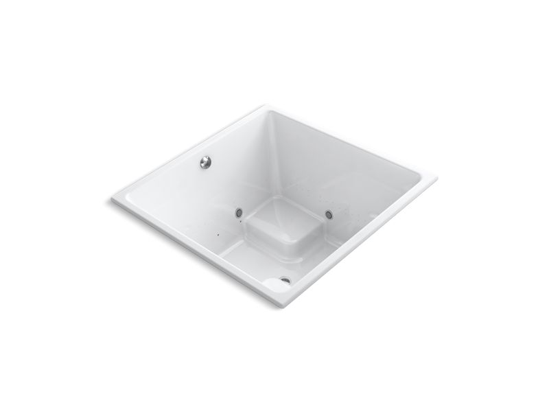 KOHLER K-1969-GVBCW-0 Underscore Cube 48" x 48" cube drop-in VibrAcoustic + BubbleMassage(TM) Air Bath with Bask(TM) heated surface and chromatherapy