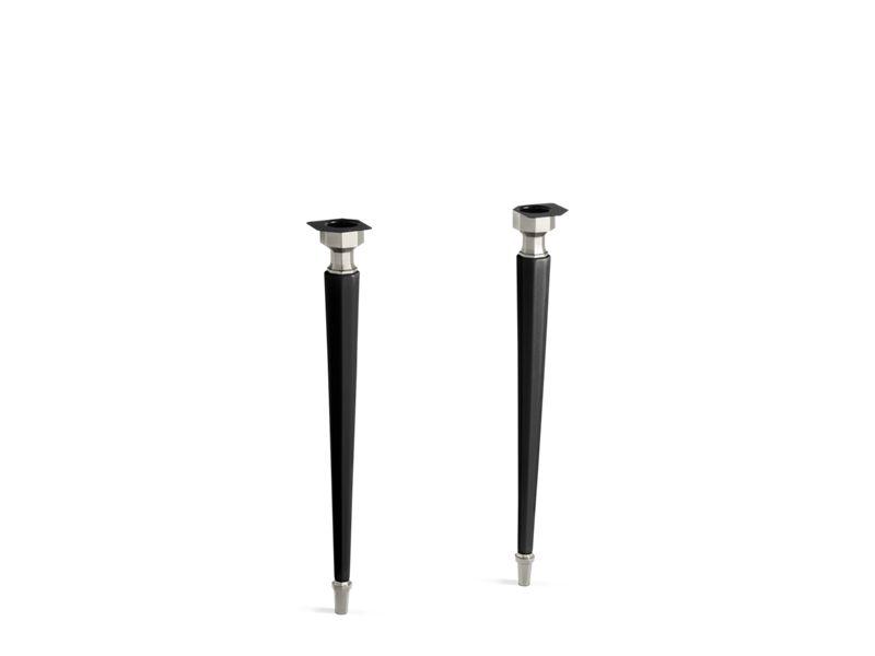 KOHLER 2317-BN-7 Kathryn Octagonal Fireclay/Brushed Nickel Tapered Brass Table Legs in Black