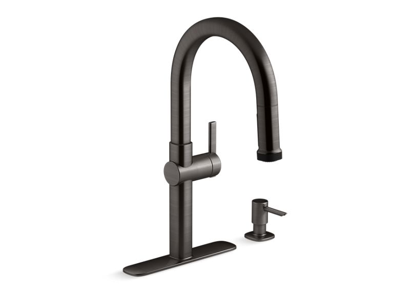 KOHLER K-R22153-SD Rune Pull-down kitchen faucet with soap/lotion dispenser