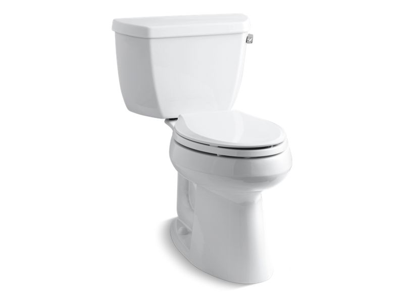 KOHLER 3713-RA-0 Highline Classic Comfort Height Two-Piece Elongated 1.28 Gpf Chair Height Toilet With Right-Hand Trip Lever And 10" Rough-In in White