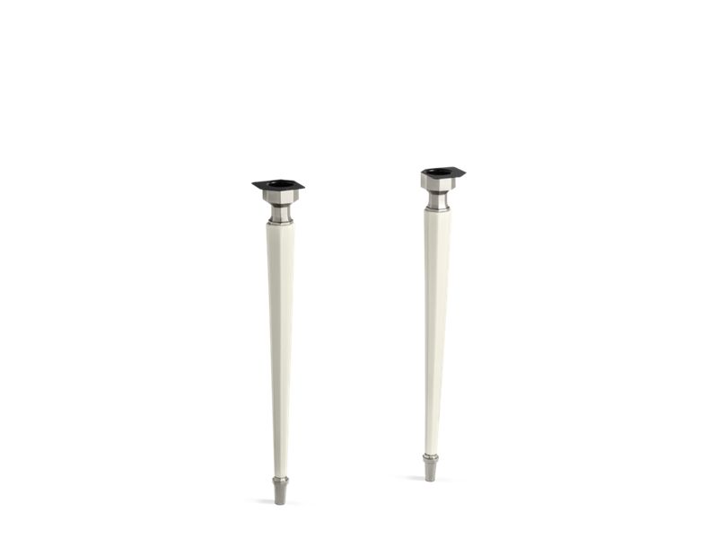 KOHLER 2317-BN-96 Kathryn Octagonal Fireclay/Brushed Nickel Tapered Brass Table Legs in Biscuit