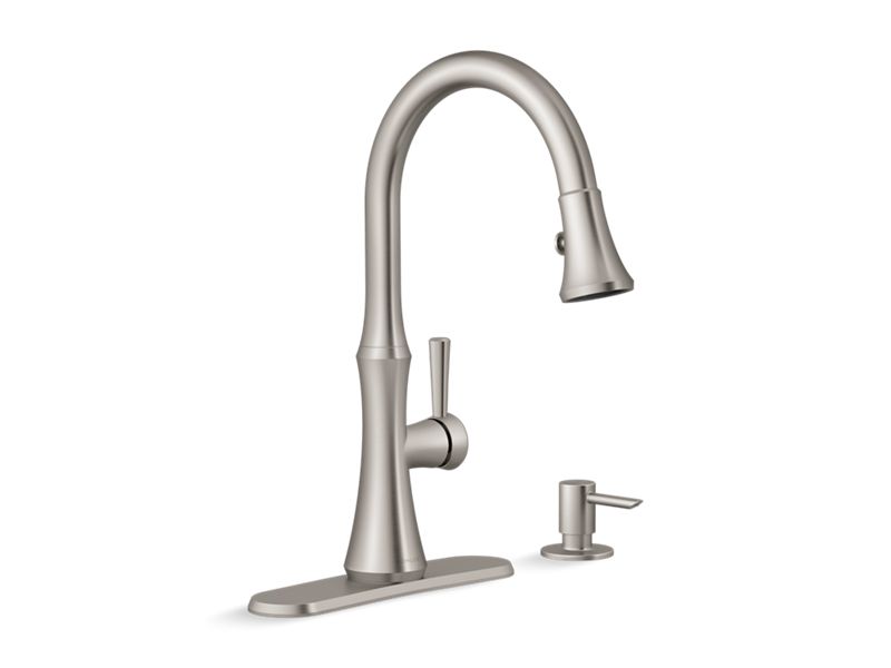 KOHLER K-R28706-SD Kaori Pull-down kitchen sink faucet with soap/lotion dispenser