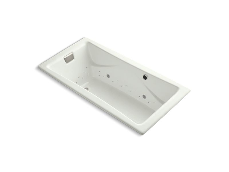 KOHLER K-865-GCBN-NY Tea-for-Two 72" x 36" drop-in BubbleMassage air bath with Vibrant Brushed Nickel airjet finish and chromatherapy