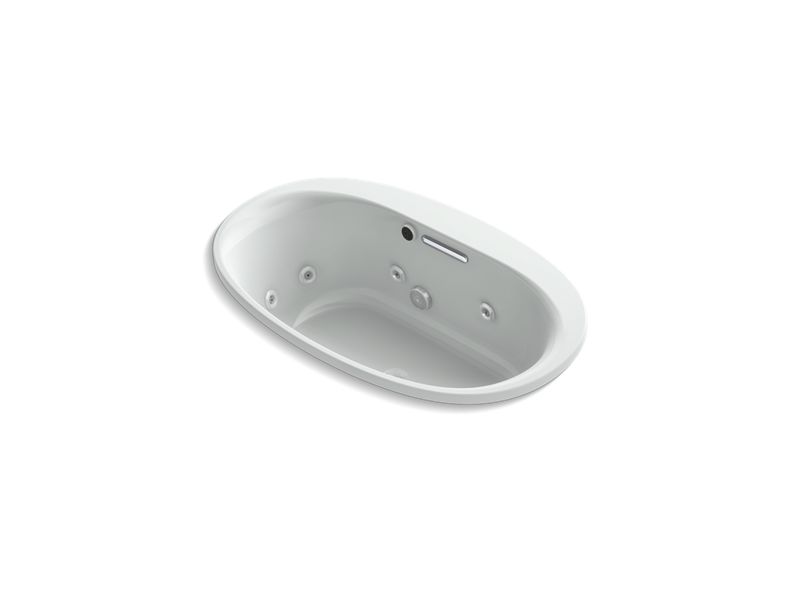 KOHLER K-5714-H2-95 Underscore Oval 60" x 36" drop-in whirlpool with heater without jet trim