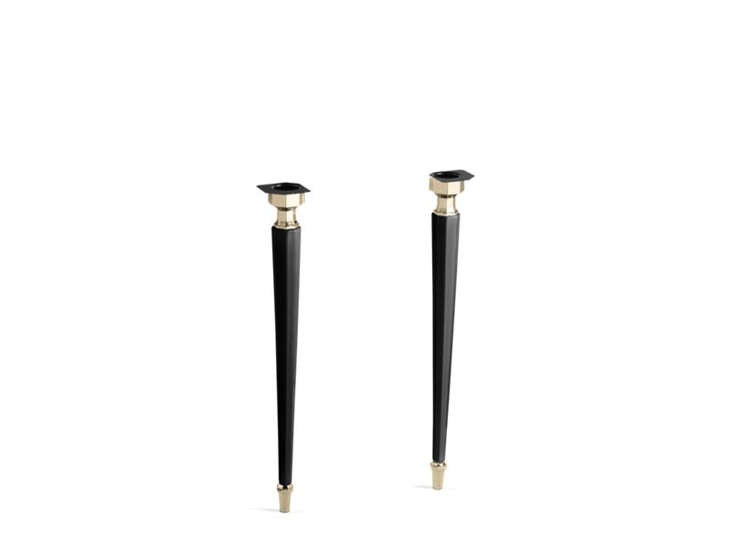 KOHLER 2317-AF-7 Kathryn Octagonal Fireclay/French Gold Tapered Brass Table Legs in Black