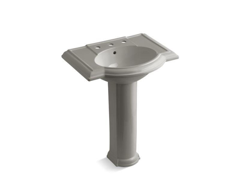 KOHLER 2294-8-K4 Devonshire 27" Pedestal Bathroom Sink With 8" Widespread Faucet Holes in Cashmere