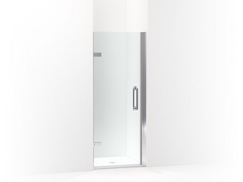 KOHLER 27577-10L-SHP Components 27-5/8"?Çô28-3/8" W X 71-1/2" Frameless Pivot Shower Door With 3/8" Crystal Clear Glass And Back-To-Back Vertical Door Pulls in Bright Polished Silver