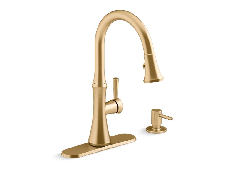KOHLER K-R28706-SD Kaori Pull-down kitchen sink faucet with soap/lotion dispenser