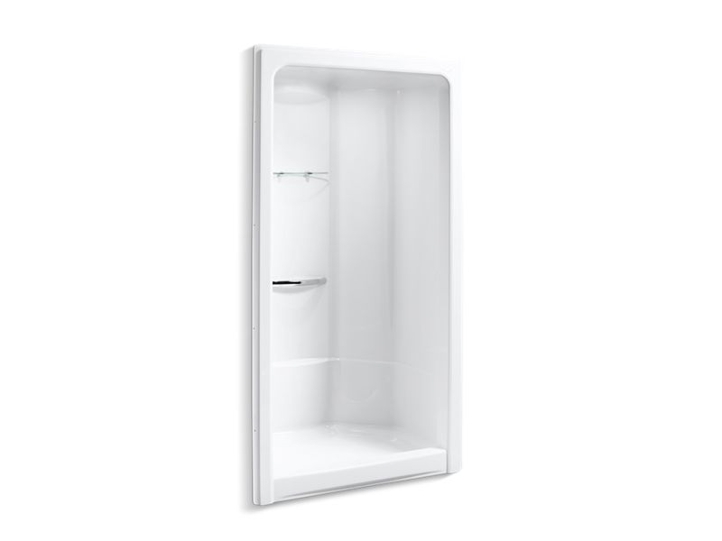 KOHLER 1690-0 Sonata 48" X 36-1/2" X 90" Front Center Drain Corner Shower Stall With Integral High-Dome Ceiling, Requires Grab Bar in White