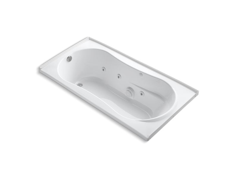 KOHLER K-1157-LH-0 7236 72" x 36" alcove whirlpool with integral flange, left-hand drain and heater